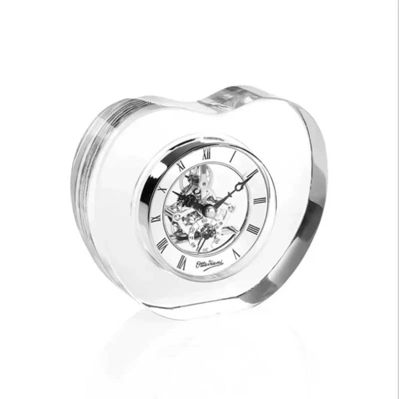 

High quality crystal clock European crystal craft triangular heart crystal ornament gift