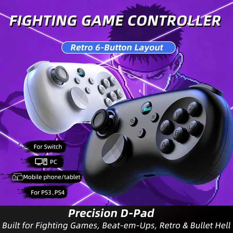 6 Button Wireless Gamepad Retro D-Pad Controller For PC Nint