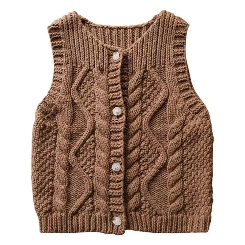 Winter Spring Baby Children\'s Clothing Knitted Sweater Cardigan Vest Boys Girls Clothes Knitwear Tops Waistcoats