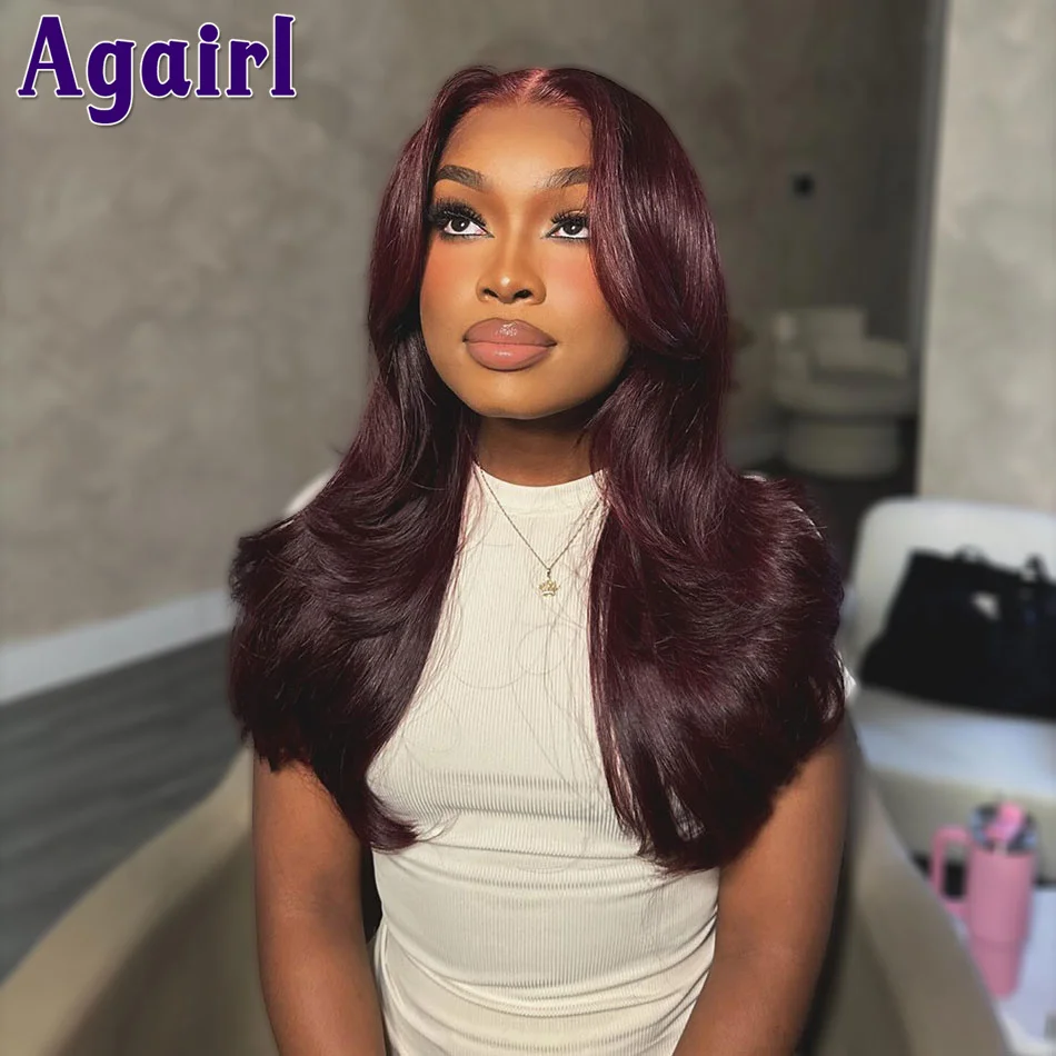 Dark Red 99J Burgundy 13x6 Body Wave Lace Frontal Wig Colored Ready Go 13x4 Lace Front Human Hair Wigs 5x5 Lace Closure Wig 200%