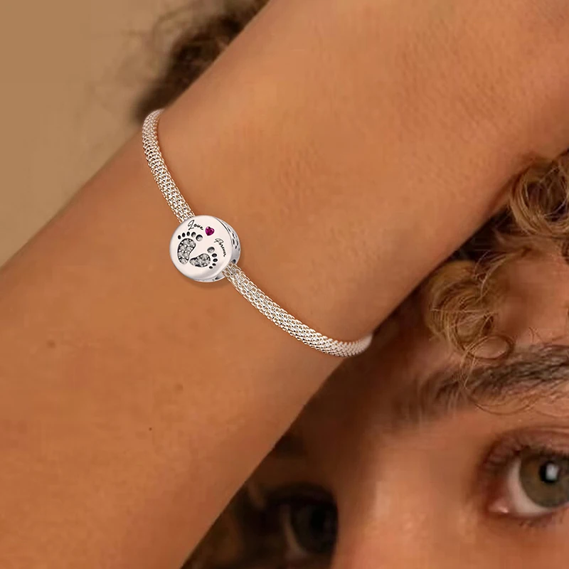 925 Sterling Silver Circle Pattern Moon Personalized Beads Fit DIY Making Bracelet Necklace Gift High Quality Fine Beads image 5