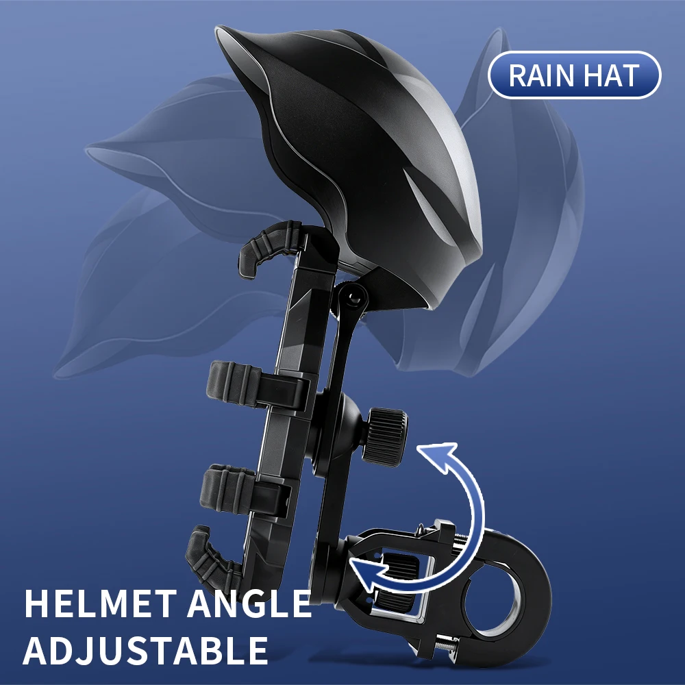 Motorcycle Bicycle Phone Mount Holder Outdoor Riding GPS Navigation Bracket Rainproof Sun Shade