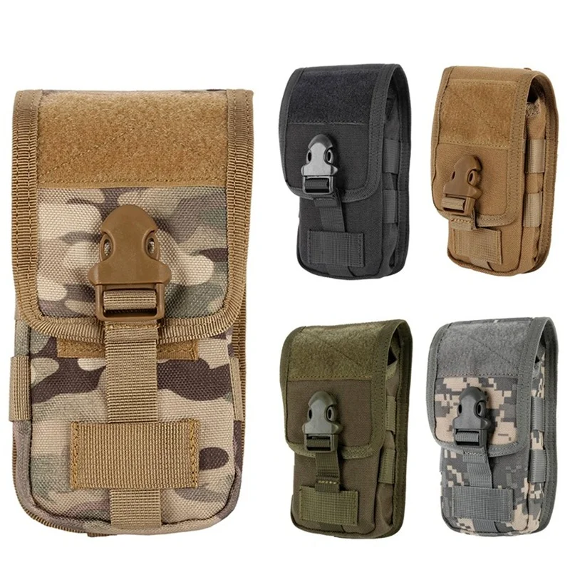 

Double Layer Tactical Molle Phone Pouch Camo Mobile Phone Case Holder Waterproof EDC Outdoor Hunting Waist Bag