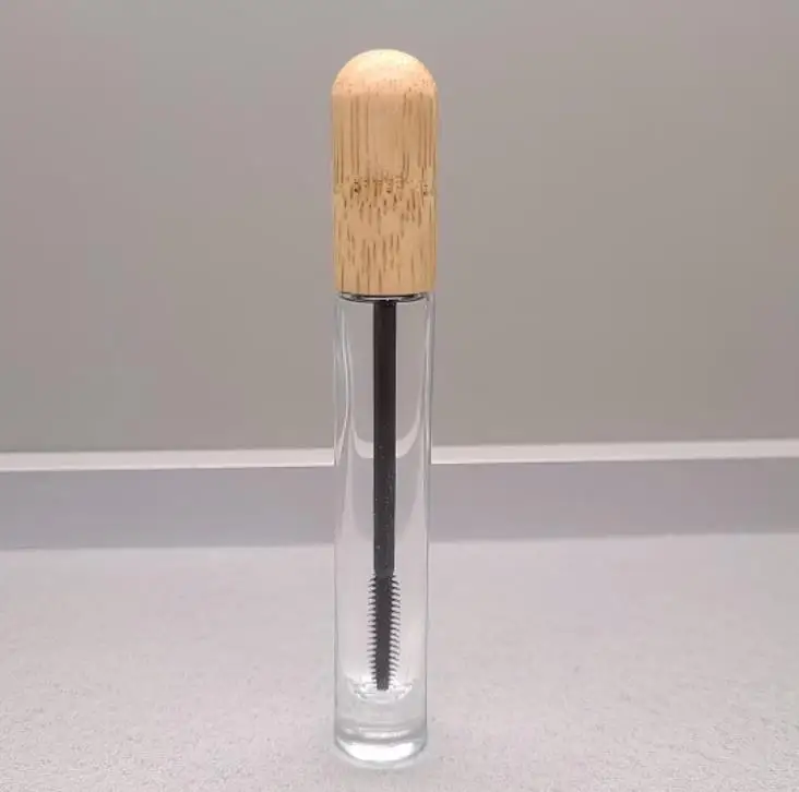 

50pcs 10ml mascara tube empty tube transparent glass tube bamboo cosmetics packaging bottle ni54