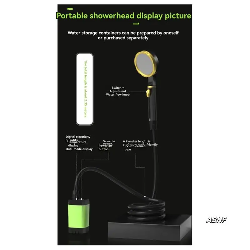 

Outdoor Shower Kit Camping Shower Pump Full Screen Digital Display 7800Mah Upgraded Low Noice Outdoors Shower Kit