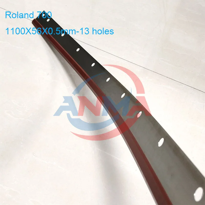 

2Pieces Polyurethane Material Roland 700 1100X56X0.5mm Wash up Blade With 13Holes For Man Roland Printing Machine Parts