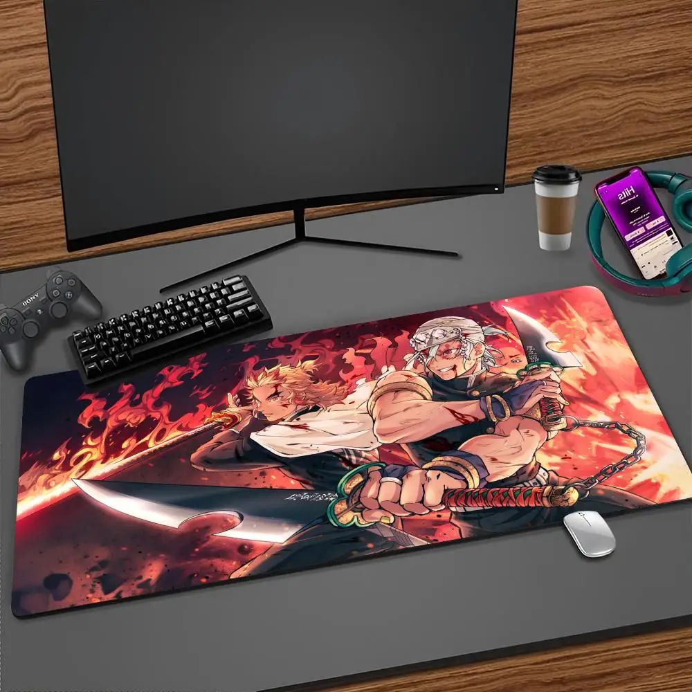 Demon Slayer Kimetsu no Yaiba Mouse Pad Cartoon Lockedge Large Gaming Pad Computer Gamer Keyboard Mat Desk Mousepad PC Desk Pad
