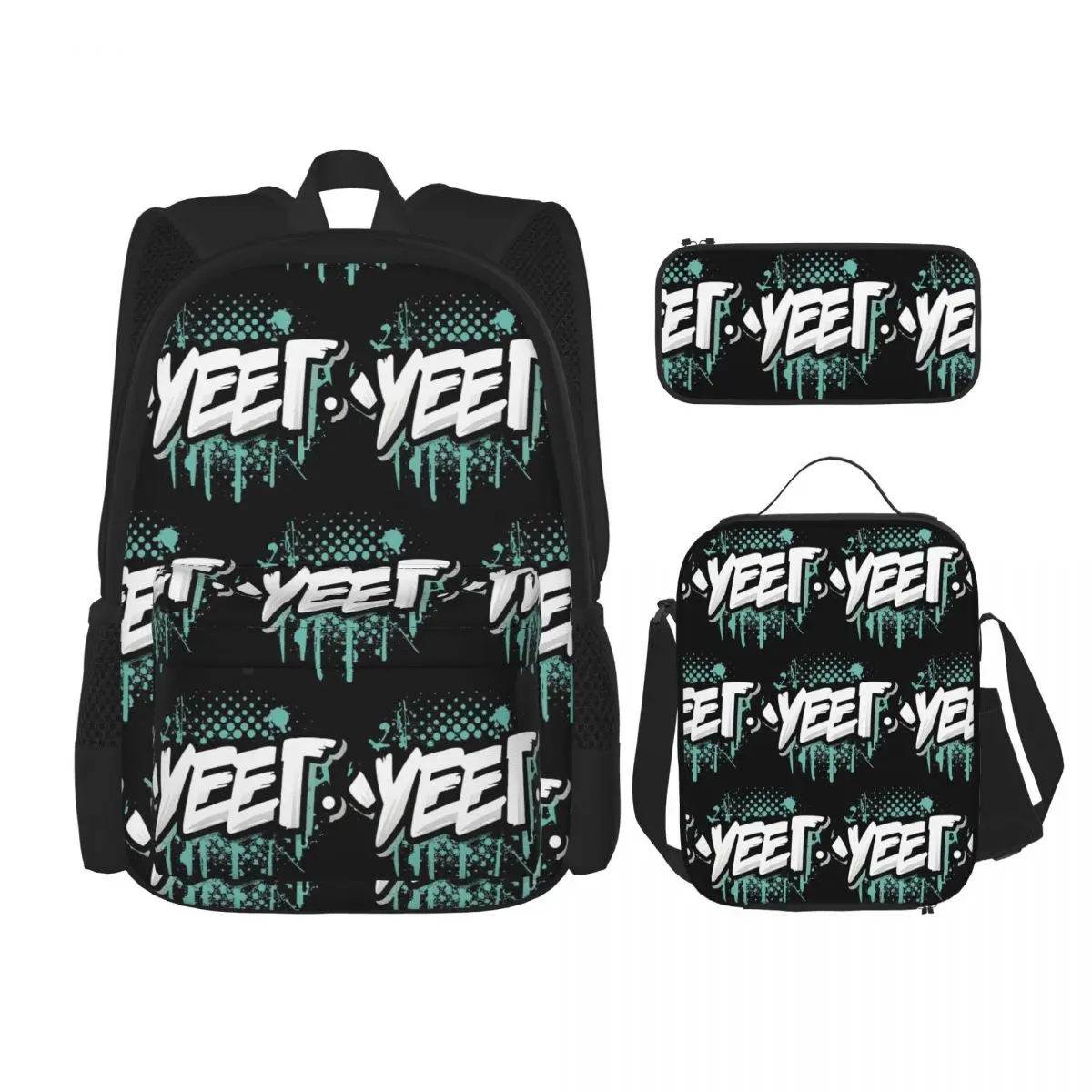 

Signature Cool Menly Jey Uso Yeet Backpacks Boys Girls Bookbag School Bags Rucksack Lunch Bag Pen Bag Three-Piece Set