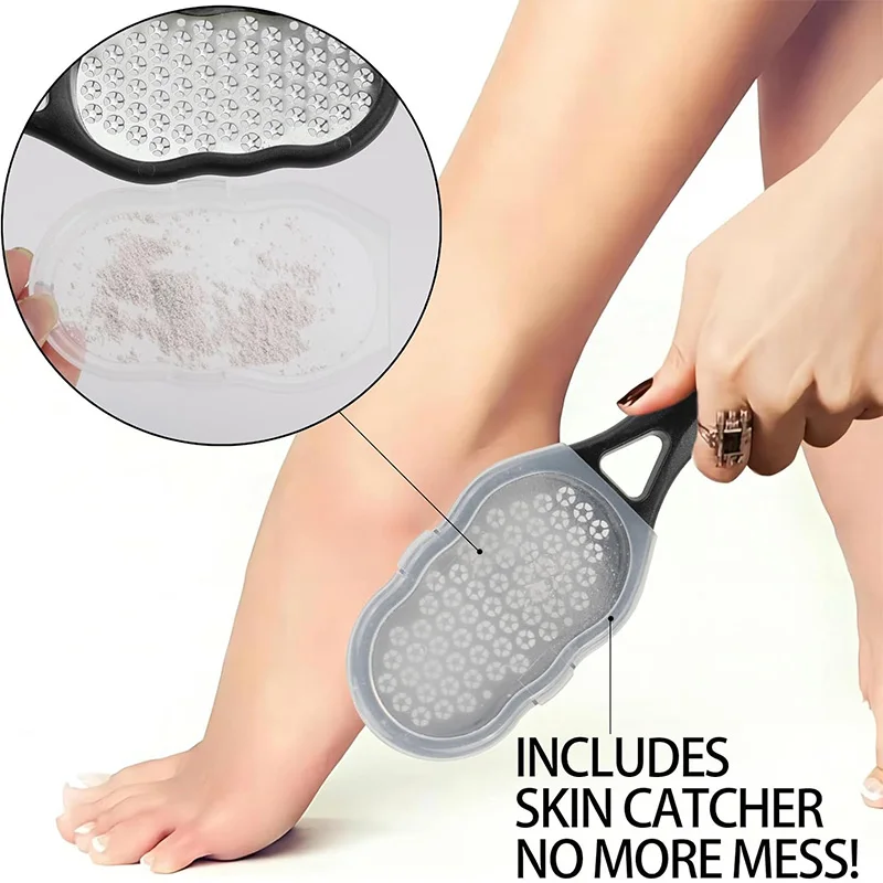 Professional Painless Foot File Stainless Steel And Remover With Splash Guard And Handle Suitable For Care Cracked Heels