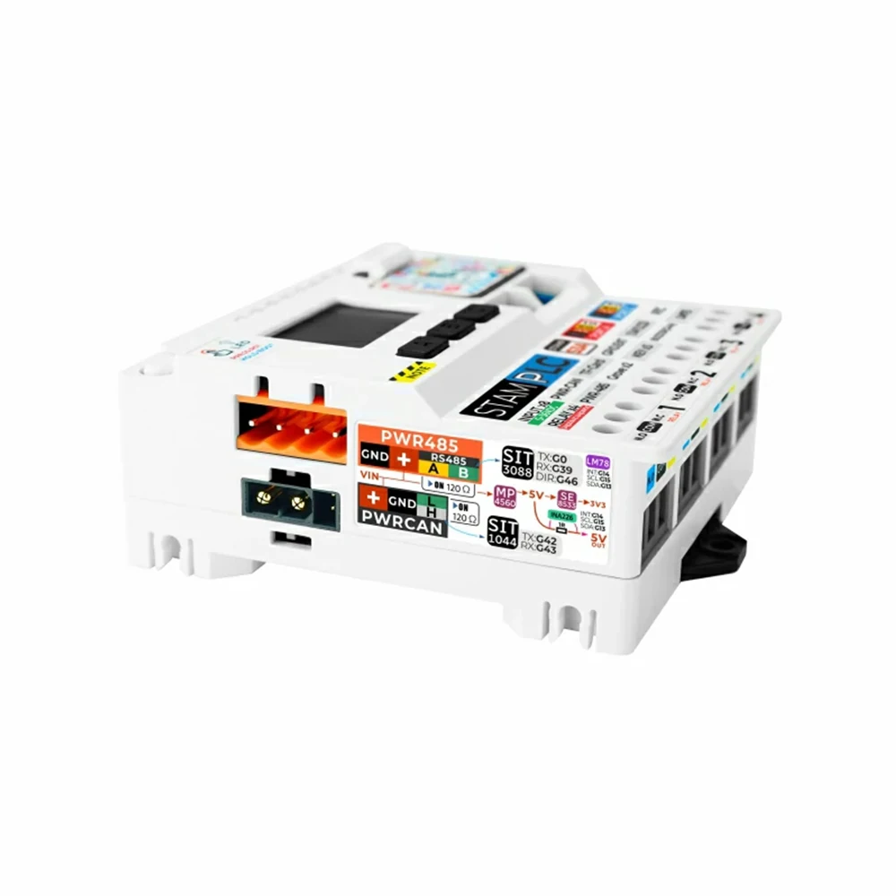 M5Stack StamPLC K141 ESP32‑S3 DIN‑rail PLC 8‑CH Isolated Input Relay Output CAN RS485 IoT Industrial Automation Controller