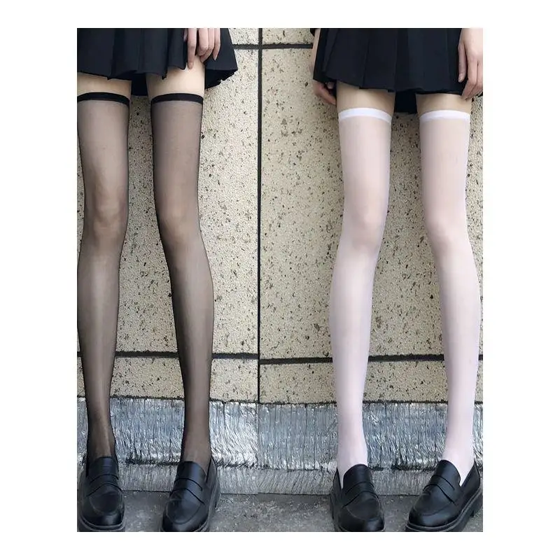 

White Silk High Tube Sos JK Long Tube Sos Summer Thin Model Women's Mid-Calf Spring Autumn Leg Silk Sos over Knee