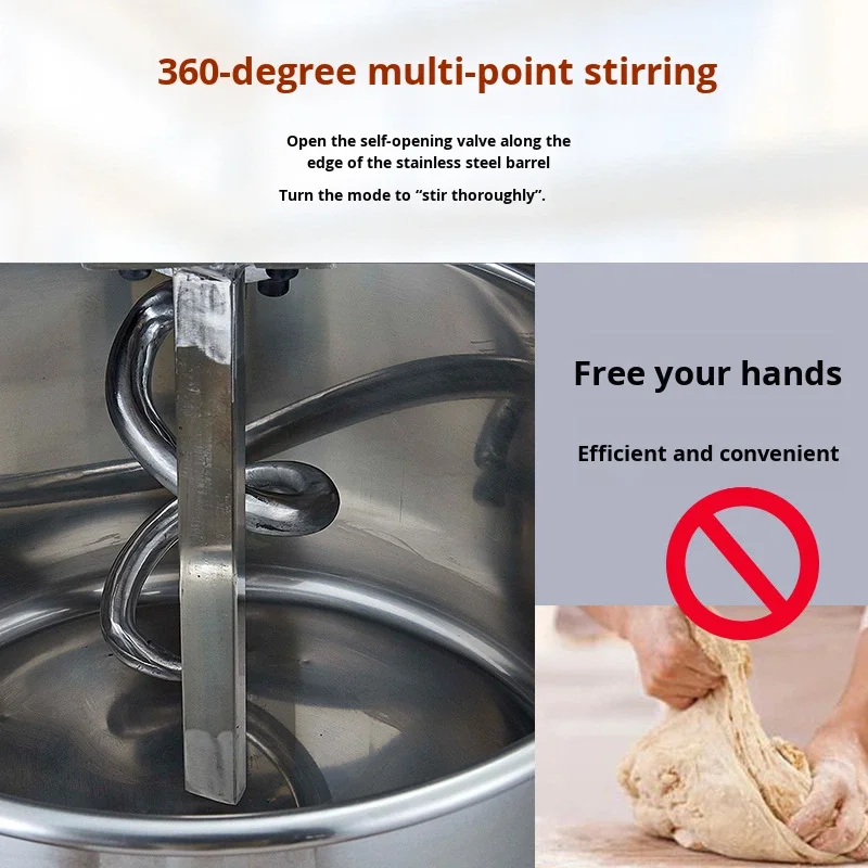 New Fully Automatic Home Commercial Use Stainless Steel Chef Machine Dough Mixer Dual Speed Dual Action Wholesale