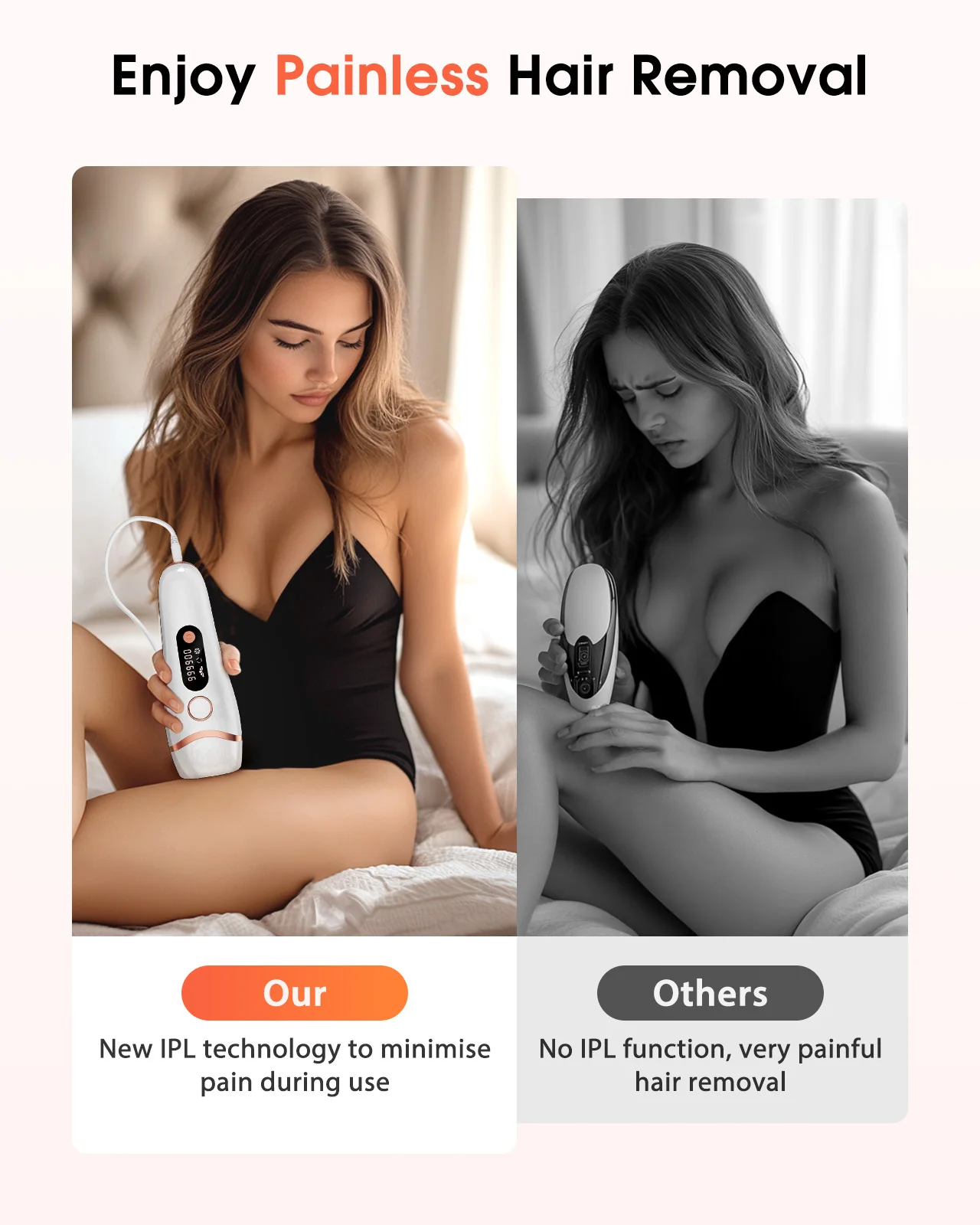 IPL Devices Hair Removal Laser 17J 999900 Light Pulses HR/SC/RA 9 Levels Whole Body Painless Hair Removal Home Use For Men Women image 5