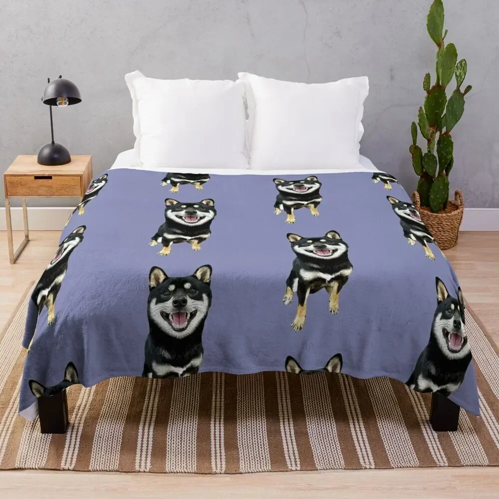 

Shiba Inu Black and Tan Throw Blanket Foldable Soft Warm Blanket for Outdoor Use