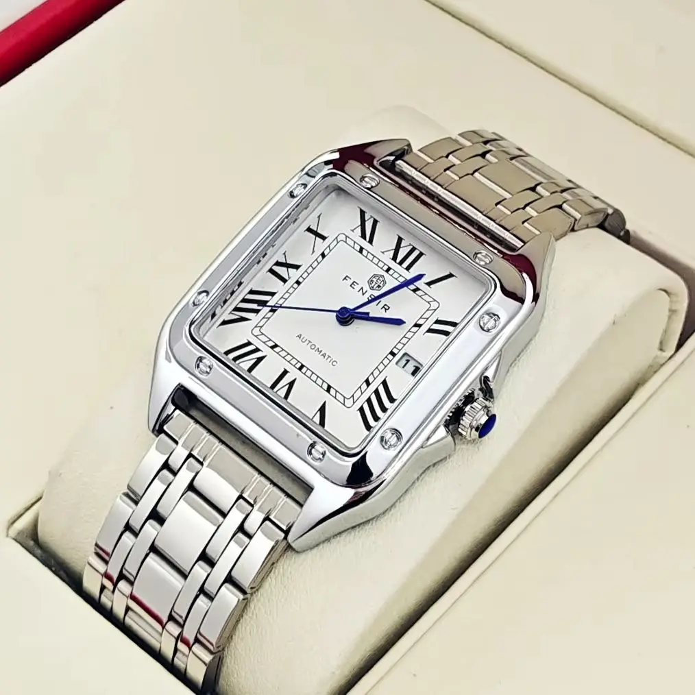 

Luxury Square Watch for Men, Calendar Display, Stainless Steel Strap, High-End Luxury Small Square Men's Watch, Stylish Business Casual Versatile Trendy Men's Wristwatch, the Best Gift for Him