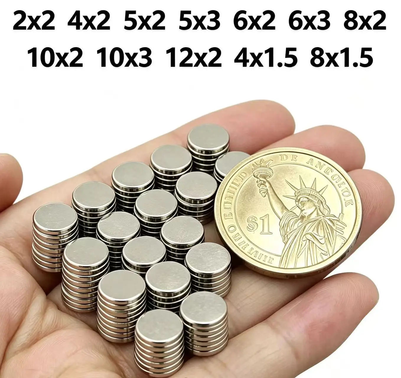 High Strength Round Neodymium Magnet NdFeB Permanent Powerful Fridge Magnets Imanes 2x2 4x2 5x2 5x3 6x2 6x3 10x2 10x3 12x2mm