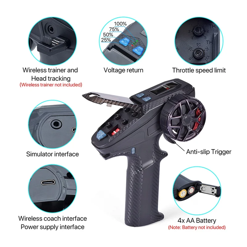 ABXE-Dumborc X6PM-350 RC 송신기 2.4G 6CH RC 원격 컨트롤러, RC 자동차 보트 탱크 용 수신기 포함