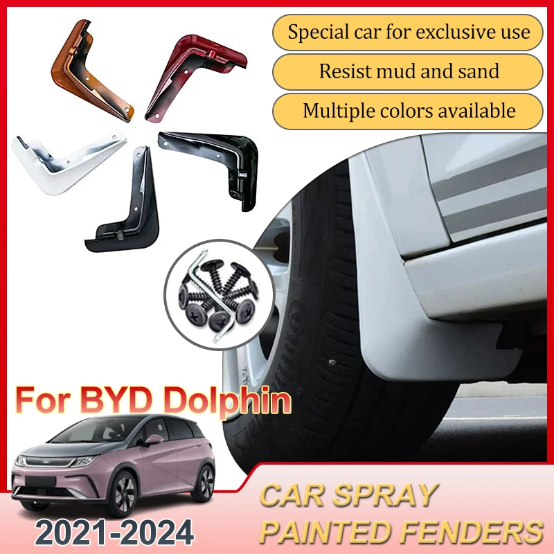 

For BYD Dolphin Accessories 2024 2023 2022 2021 Fender Mud Flaps Splash Guard Mudguards Baking Paint Mudflaps Auto External Part