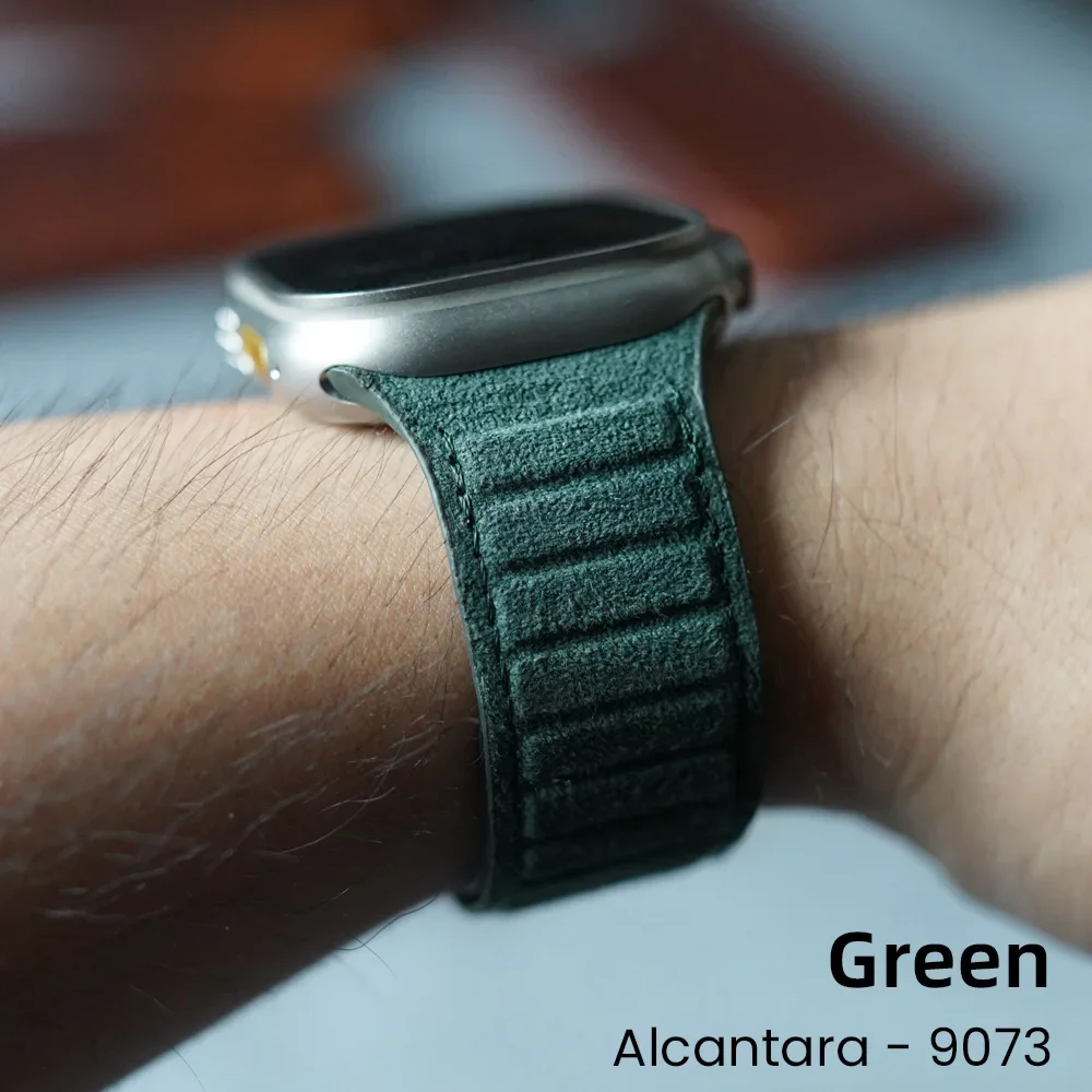 Stark magnetisches ALCANTARA-Armband für Apple Watch Ultra 3 2 Band 49mm 46mm 45mm 44mm Wildleder-Lederband für iWatch 12 11 10 9 SE