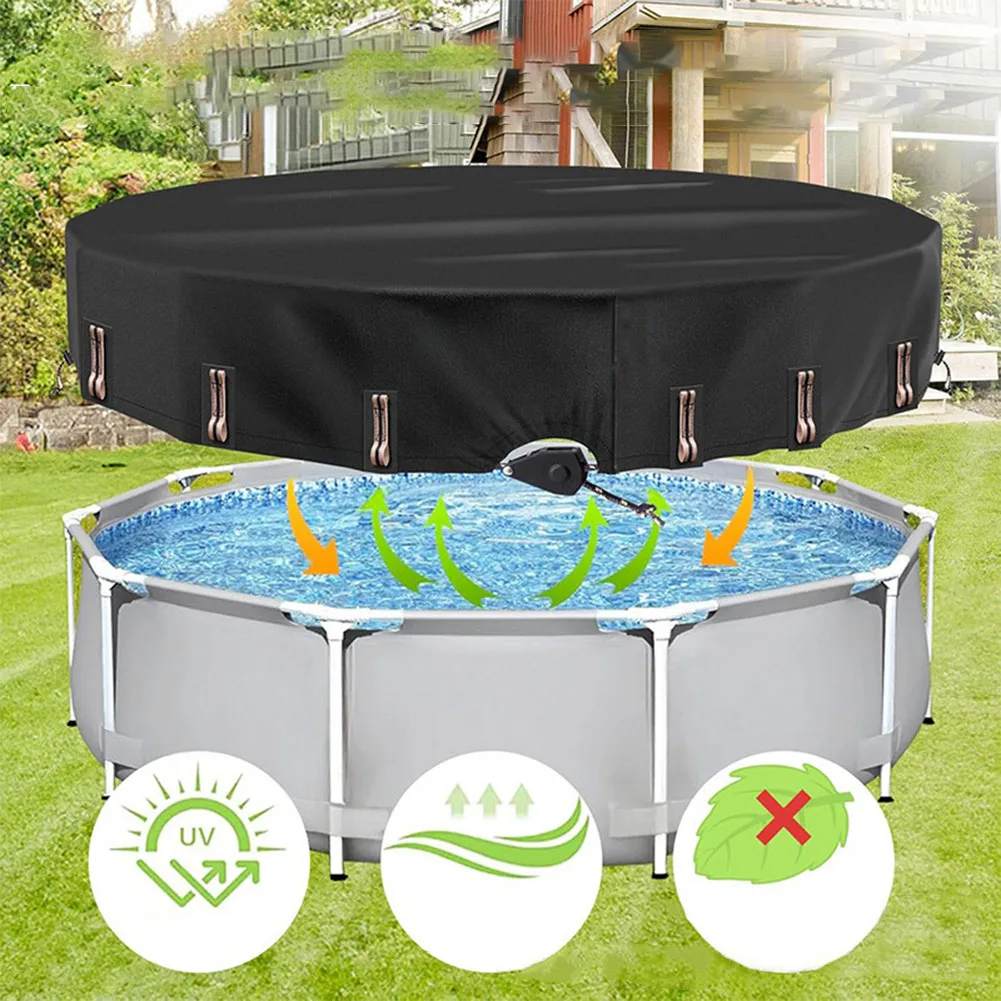 Frame Pool Cover Round Pool Cover Outdoor Swimming 15 Feet approx. 630 Cm Pool Cover Easy Installation Process