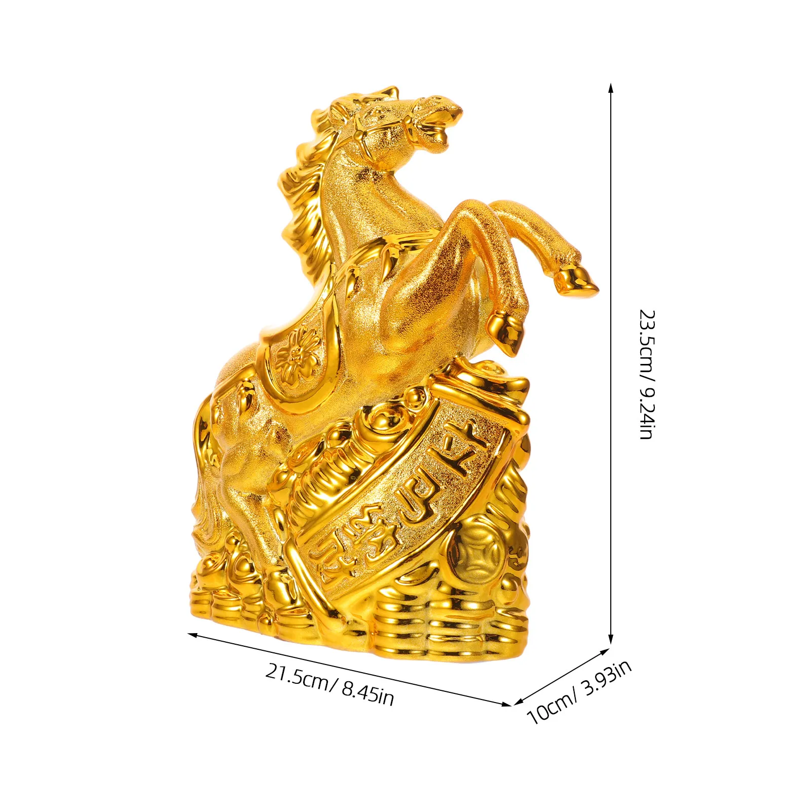 Premium Ceramic Horse Savings Bank Lifelike Zodiac Animal Coin Holder Compact Decorative Money Box for Shelf Desk Entryway Decor