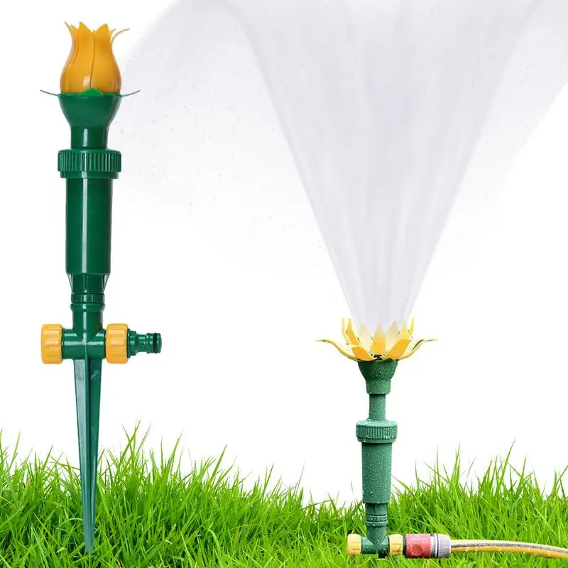 Garden Sprinkler For Yard Automatic Spike Sprinkler Flower Shape Head Spray Garden Irrigation Tool Plants Water System For Farm