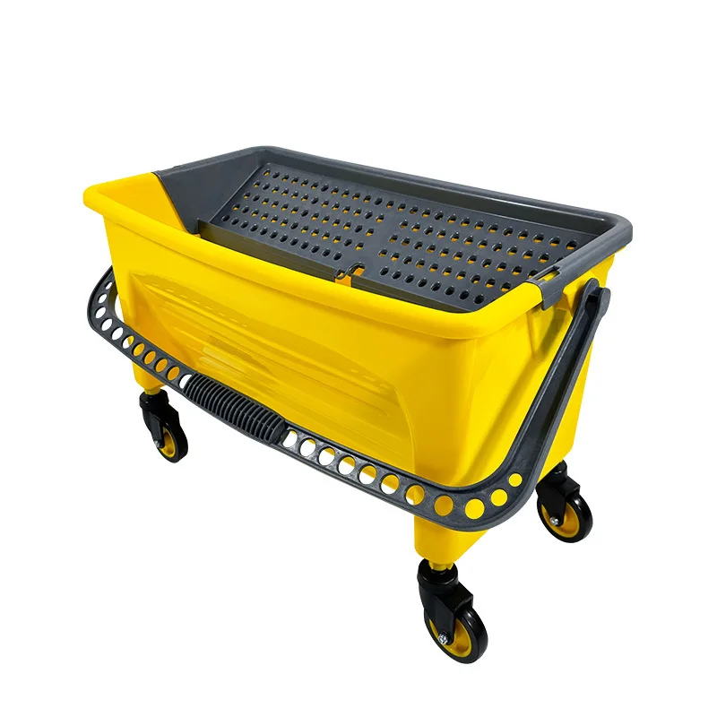 

Rectangle mop bucket with wheel Square bucket Thickened plastic bucket Mopping floor Household cleaning