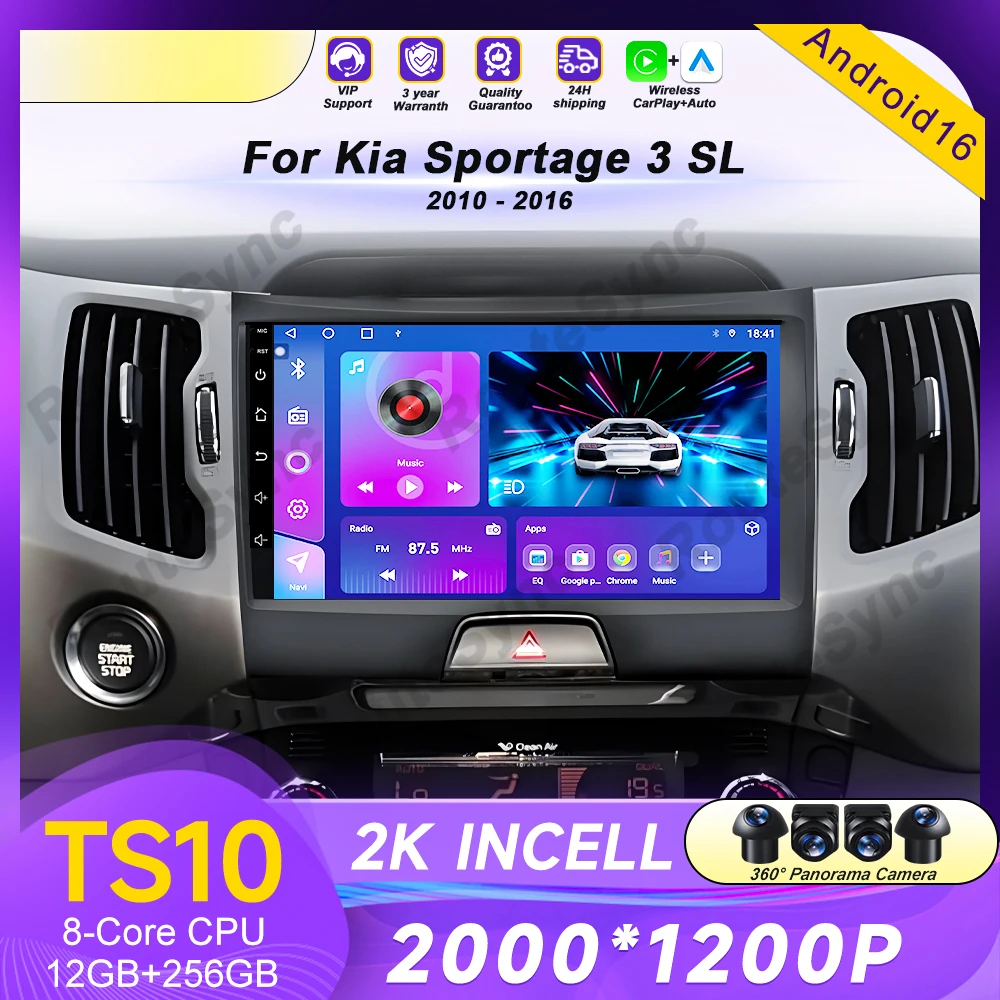 

Android Car For Kia Sportage 3 SL 2010 - 2016 2K QLED Android Car Radio Multimedia Video Player GPS Stereo CarPlay BT Head Unit