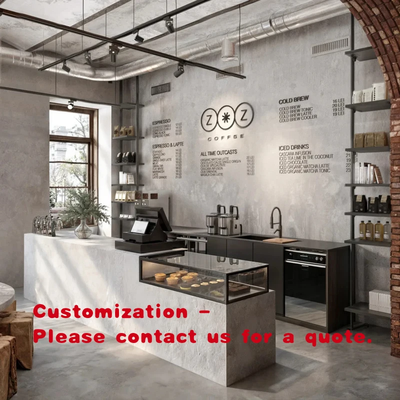 

custom.Modern Western Style High Quality Bar Counter Coffee and Dessert Shops Customized Bakery Display Cabinets with LED Li