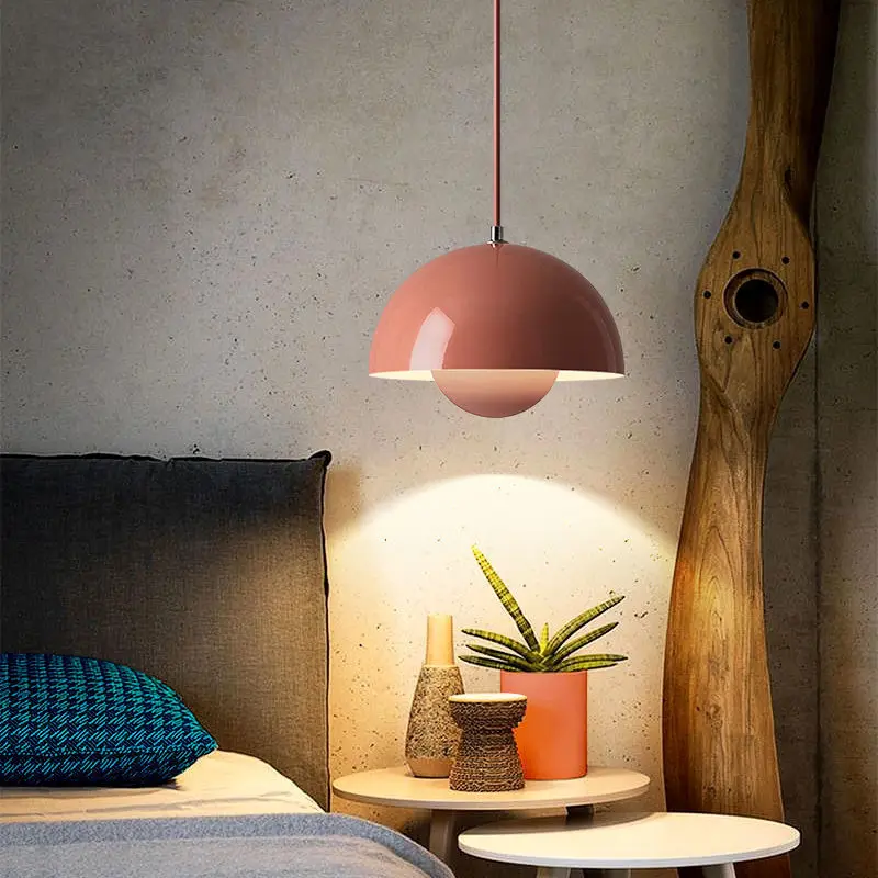 Denmark Designer Macron Colored Flower Bud Mushroom Pendant lamp Modern Minimalist Led Lights for Living Room Bedroom Hoom Decor