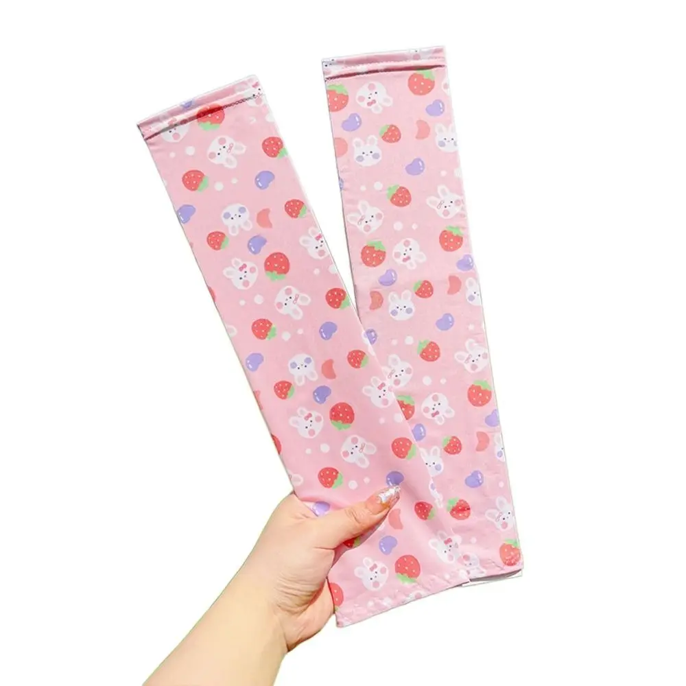 UV Protection Sun Protection Arm Sleeves Cartoon Ice Silk Breathable Long Arm Cover Elastic Beach Sleeve Kids
