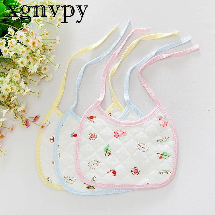 xgnvpy New Pattern Pure Cotton Printed Baby Bib Independent Packaging Leak Proof Anti Fouling Feeding Towel for Infants