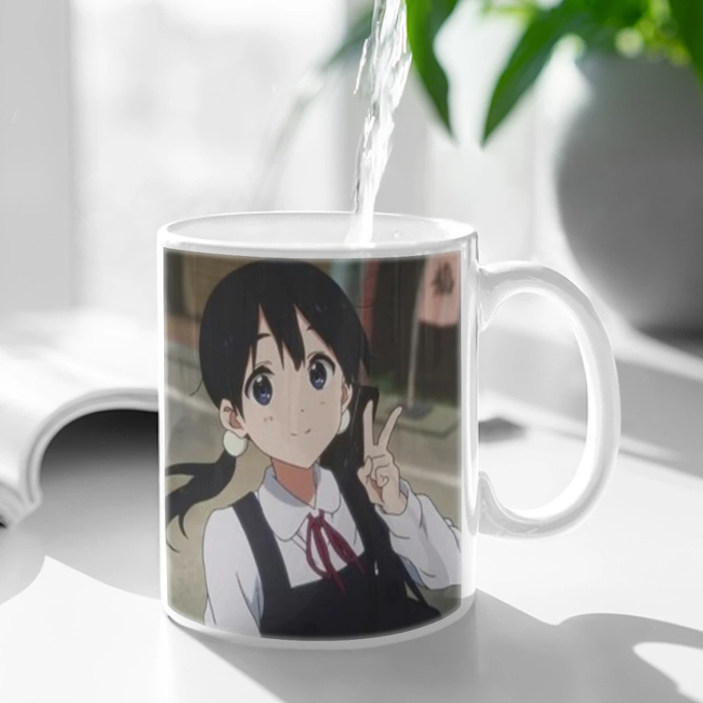 T-Tamako Market Anime Cartoon 11oz Afternoon Tea Mug Multifunctional Ceramic Coffee Mug Porcelain Coffee Cup Drinking Cup