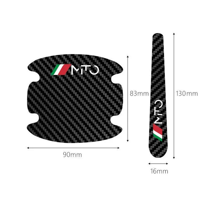 Car Door Handle Protection Strip Sticker Side Anti-scratch Film Decals Badge for Alfa Romeo MTO Logo Auto Exterior Decoration