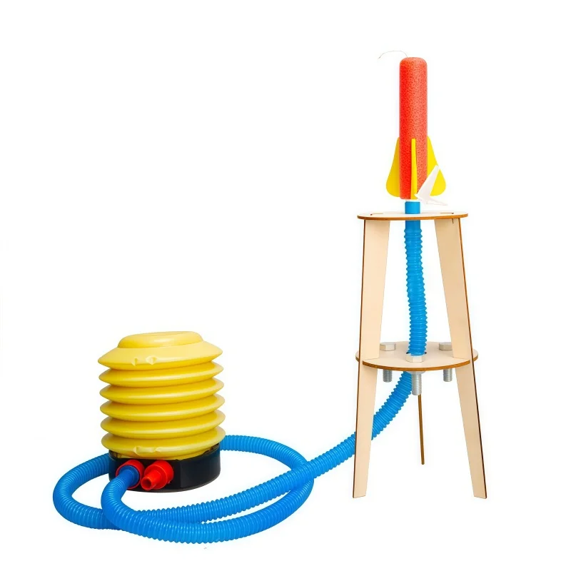 DIY Air Rocket Launcher Toy for Kids - Homemade Science Experiment Equipment Small Maker Teaching Aid in Technology