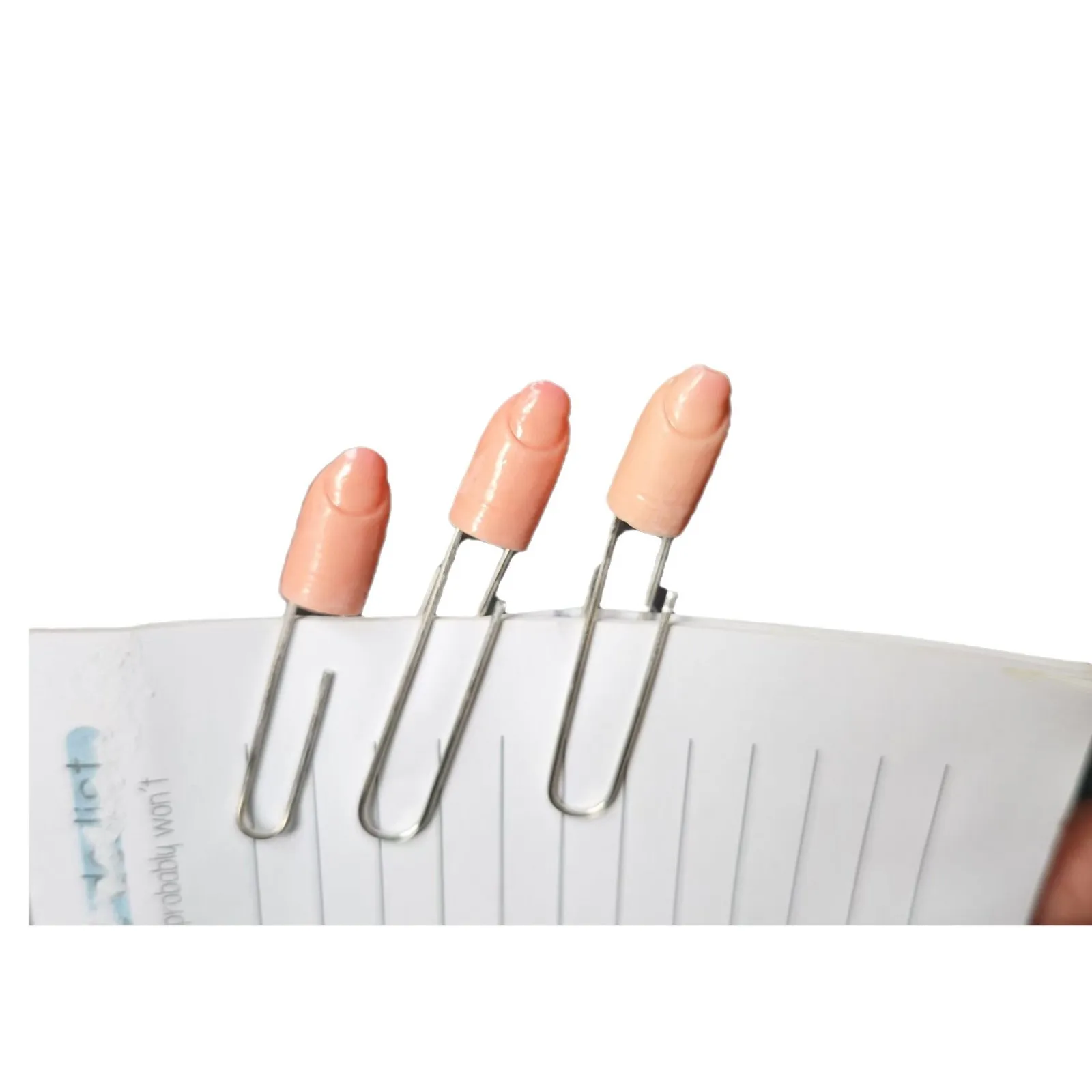 2024 Finger Paperclip BookmarkSet Graduation Season Gift Simulation Finger Paper Clip 3pcs/set