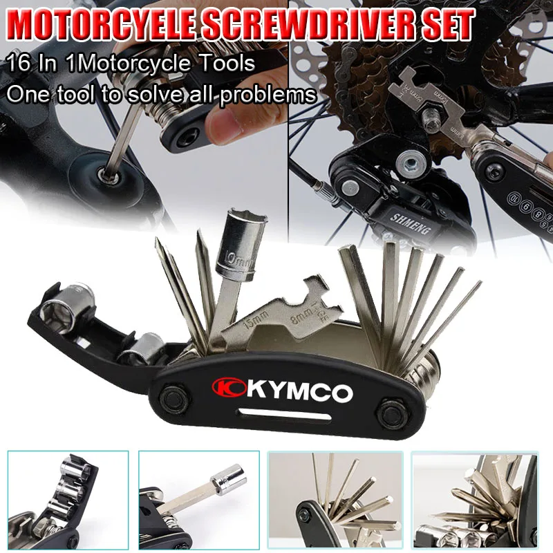 

For KYMCO CV3 AIR150 DTX360 Super 89 Sento Like 50 Racing H X 150 Accessories Scooter Multifunction Tool Repair Screwdriver Set