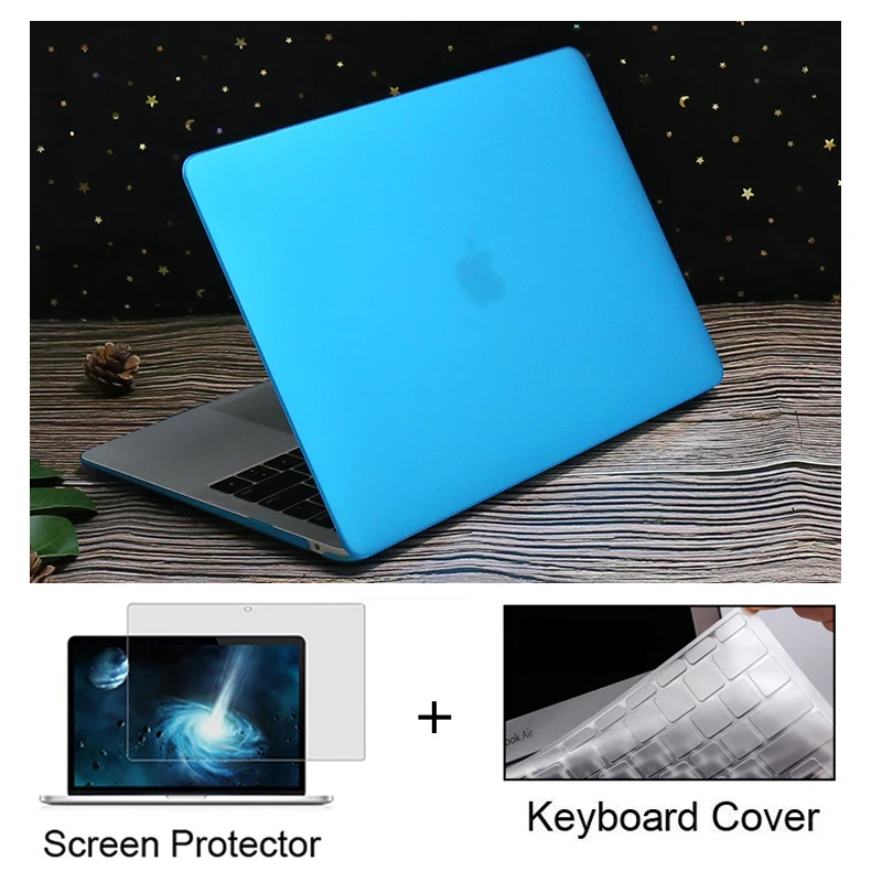 

matte Laptop Case+Keyboard Cover+Screen Film+Dust Pulg For 11 12 13 15 inchs Apple Macbook Air Pro Retina TouchBar A2159 A1932