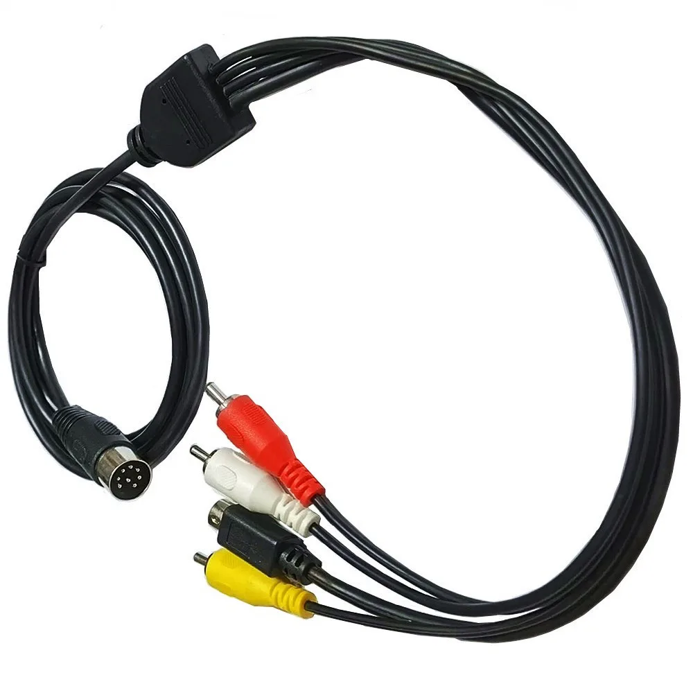 1 in 4 Din 8 Pin Male To S-video Mini DIN 4P 3RCA Male Audio Adapter Cable for Lotus Old Audio Video Equipment 1.5m 5FT