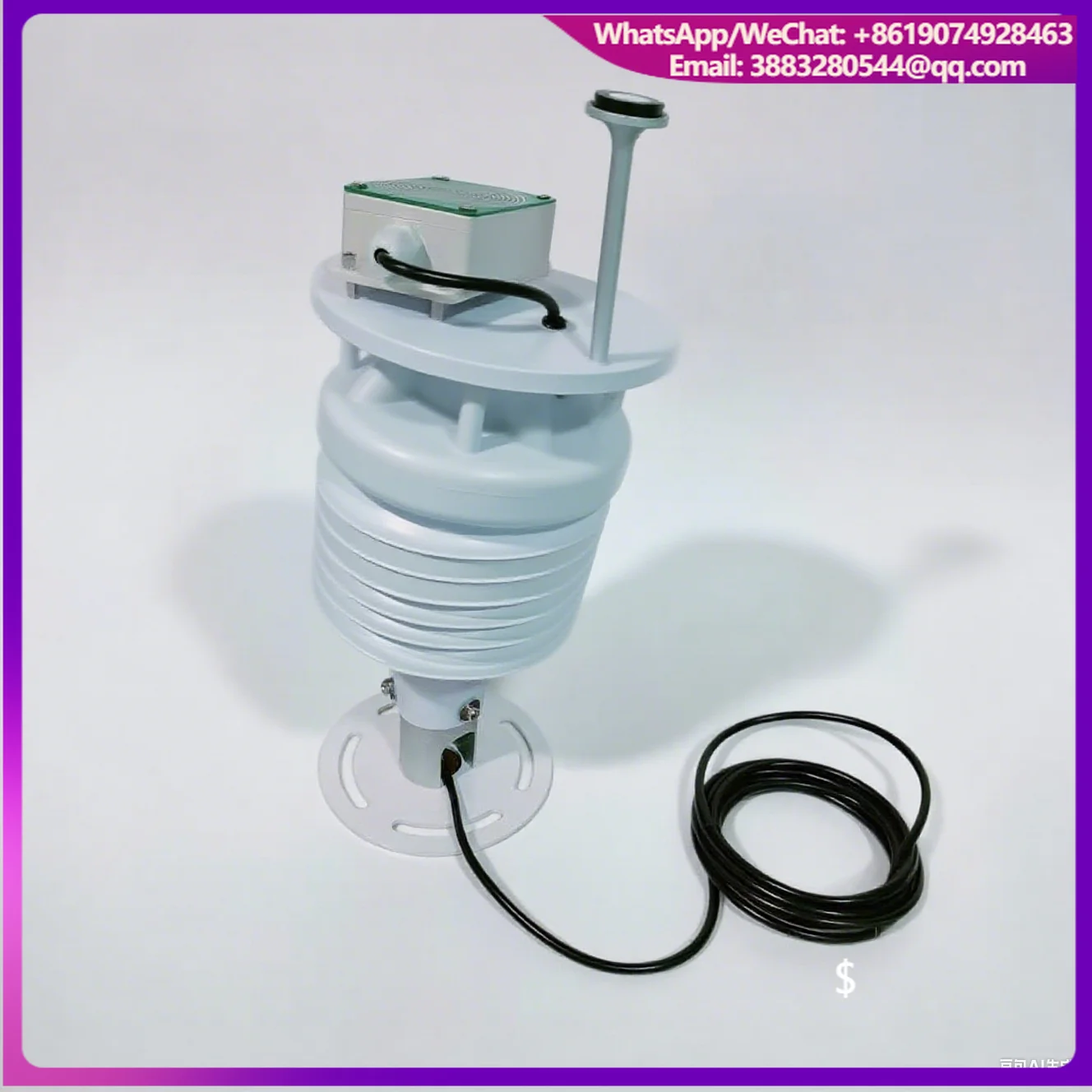 Modbus Rs485 Compact Ultrasonic Air Weather Station Mini Anemometer With Temperature Wind Rain Solar Converter For Outdoor Use