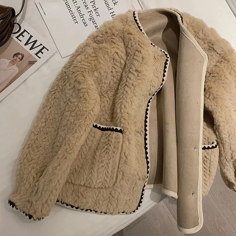 Cappotto di pelliccia di visone di nuova moda Cappotto di pelliccia da donna Cappotto da donna Autunno e inverno nuova pelliccia corta da donna Vento Chaebol Figlia