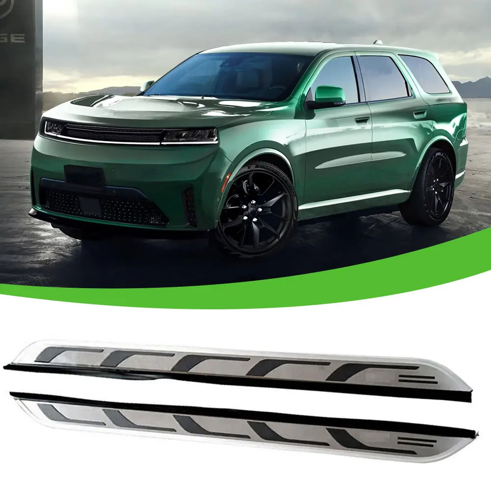 

2PCS Aluminium Fit for Dodge Durango 2018-2024 2025 Fixed Door Running Boards Side Steps Pedal Bar Foot Step Protector