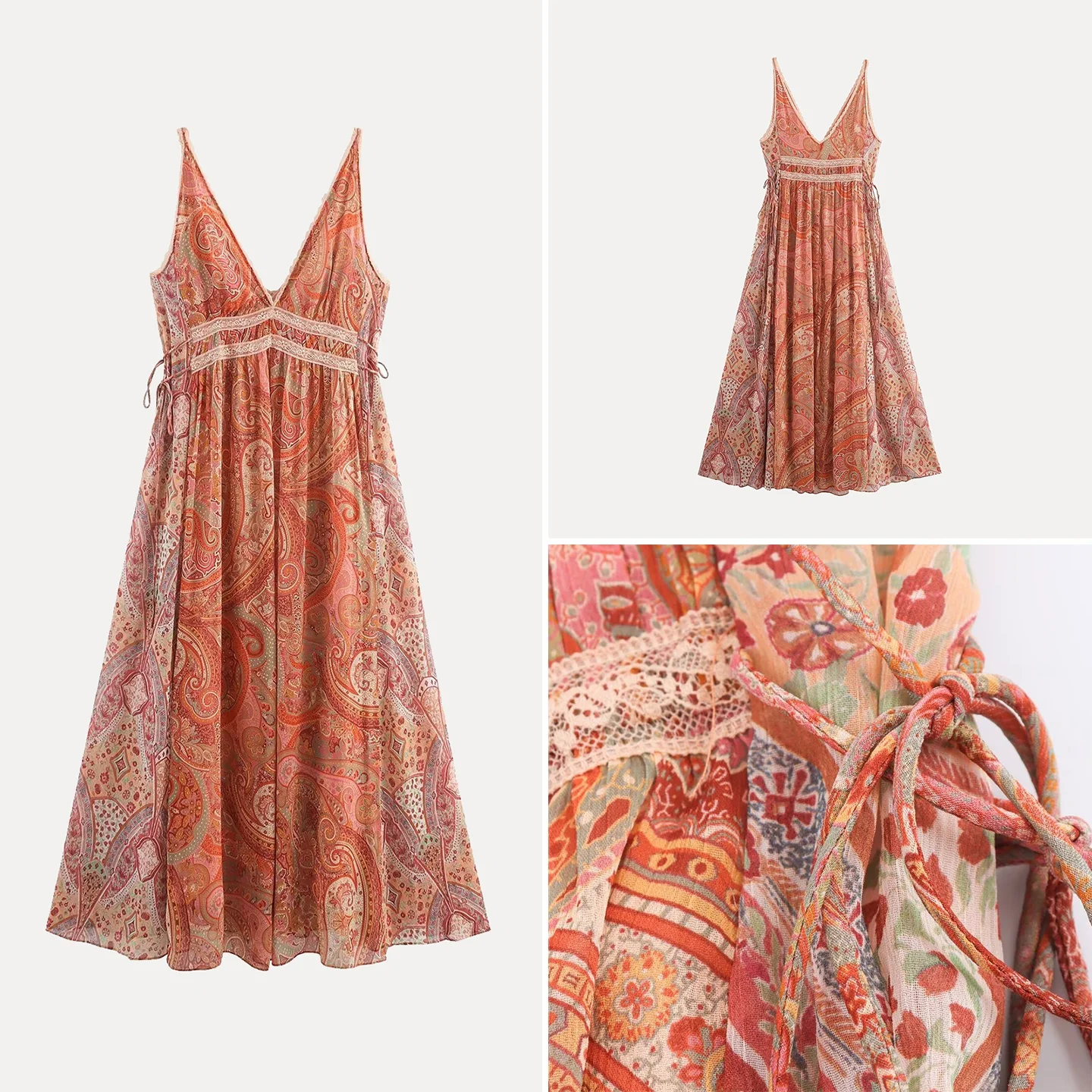 

Ele Printed Lace Svel Dr Women's Faion Personali Ne Design Winter 2025 Stand Fit Daily Wear Z