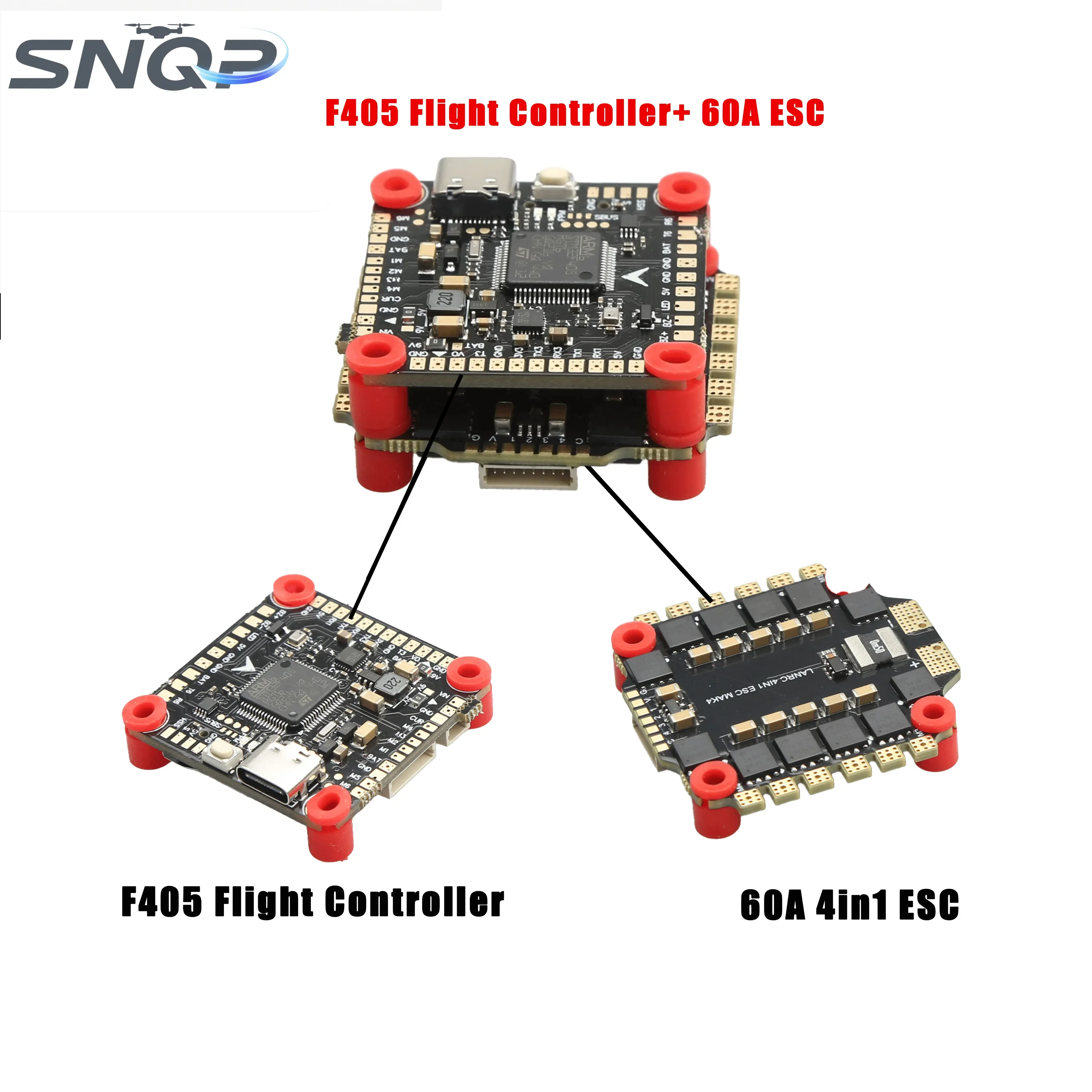 Refrigeración mejorada F722 FC + 55A BLHeli32 ESC, potencia 6S, baja latencia para drones de carreras