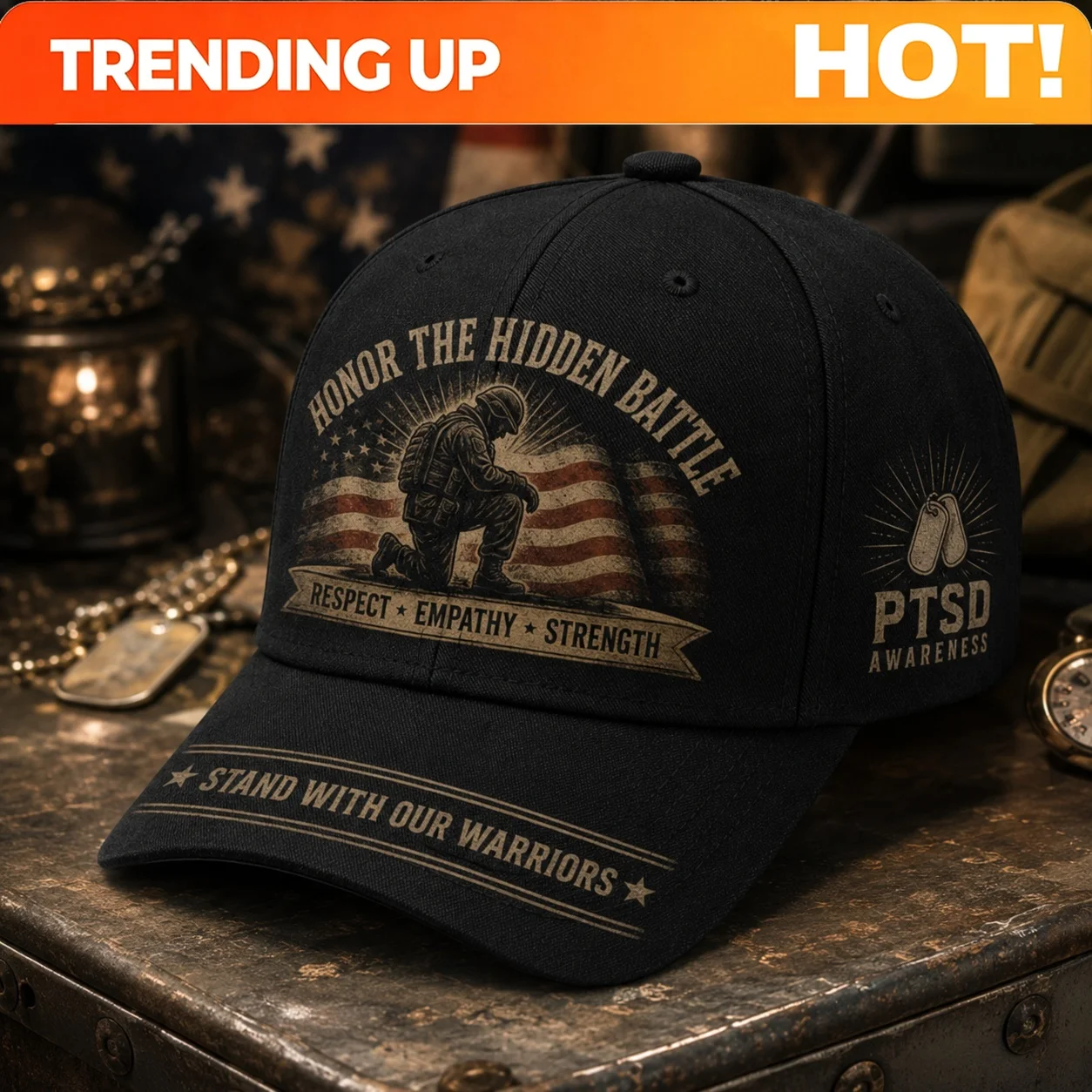 Custom A Classic Men's Baseball Cap Featuring A 'soldier In Contemplation' Graphic Print-suitable For Summer Wear, Casual