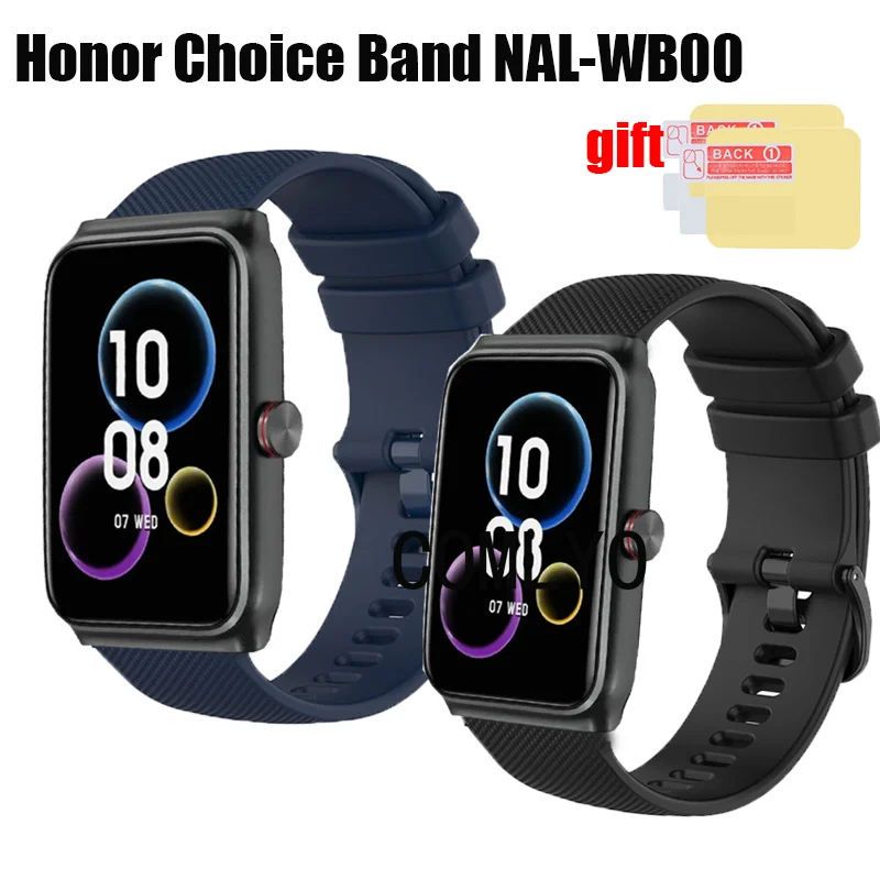 For Honor Choice Band NAL-WB00 Smart Watch Strap Soft Silicone Belt Watchband women men Screen Protector Film Accessories