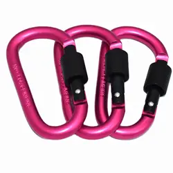 Hot Pink Carabiner Clips Adjustable D Buckles Slide Large Solid Spring Snap Locking Buckle Keychain eyrings Bag Clasps 62 mm