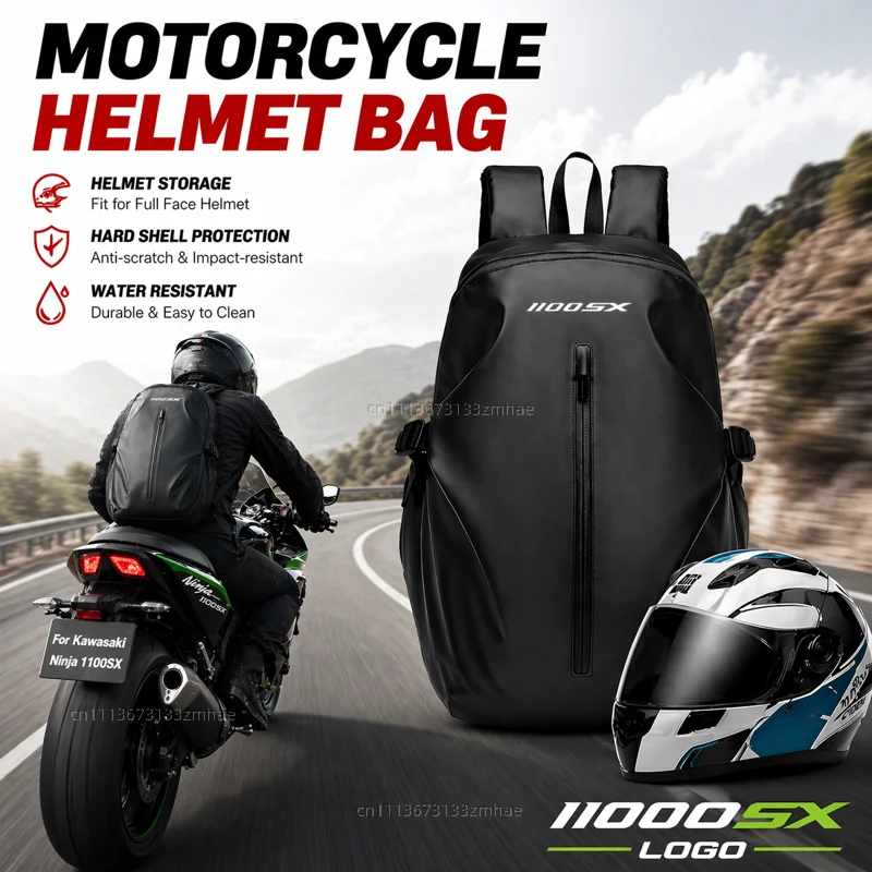 Knight Backpack Motorcycle Helmet Bag Travel Equipment Waterproof Large Capacity For Kawasaki Ninja 11000SX 1000sx 1100 1000 sx