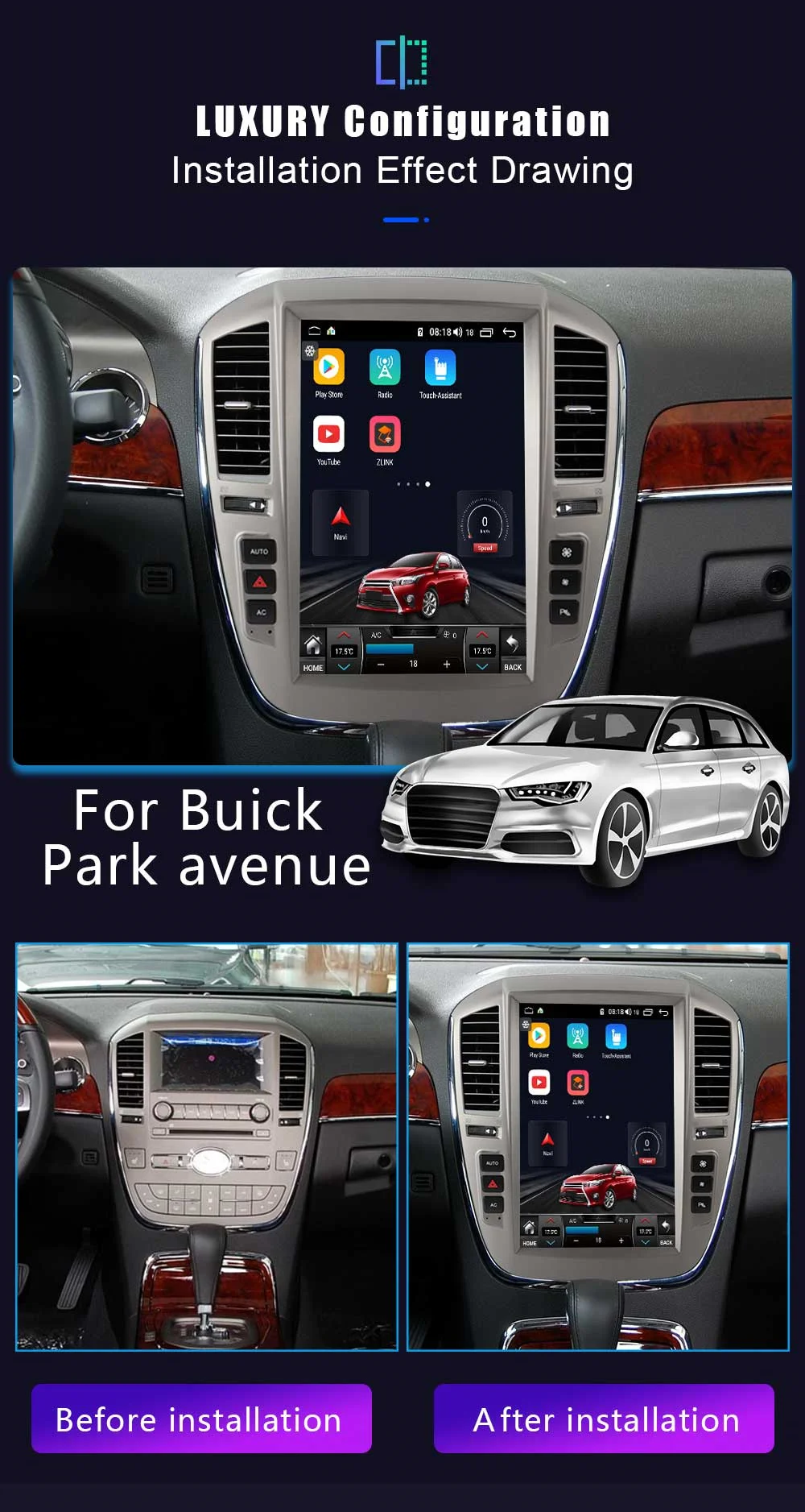 

For Buick Boulevard 2007-2011 Car Multimedia Player Accessories GPS Navigation Video 5G Radio Stereo 2Din DSP Head Unit Android