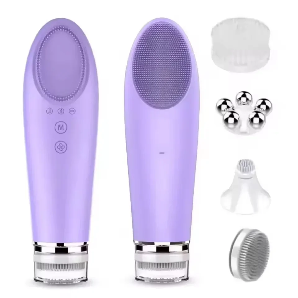 Cepillo de limpieza facial multifunción 4 en 1, instrumento eléctrico para lavar la cara 56 ℃   Masajeador Facial, Limpiador Facial y Ocular, Antienvejecimiento
